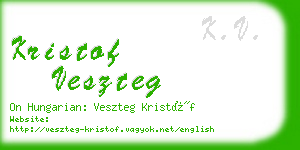 kristof veszteg business card